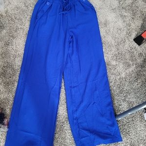 SHEIN Clasi Solid Slant Pocket Wide Leg Pants